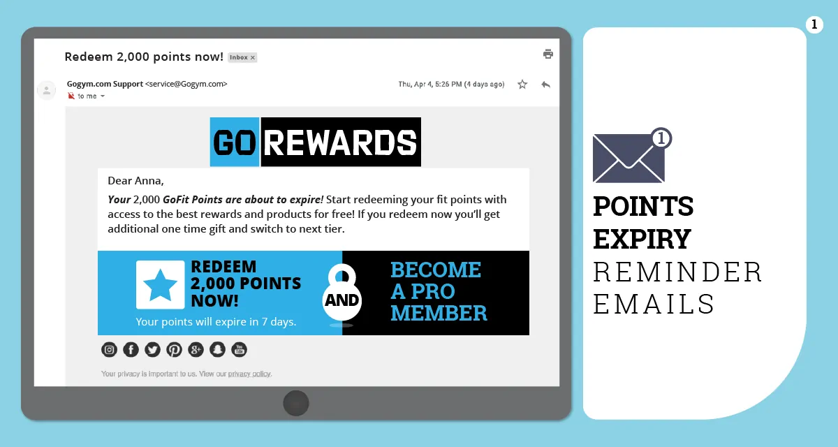 rewards expiry email