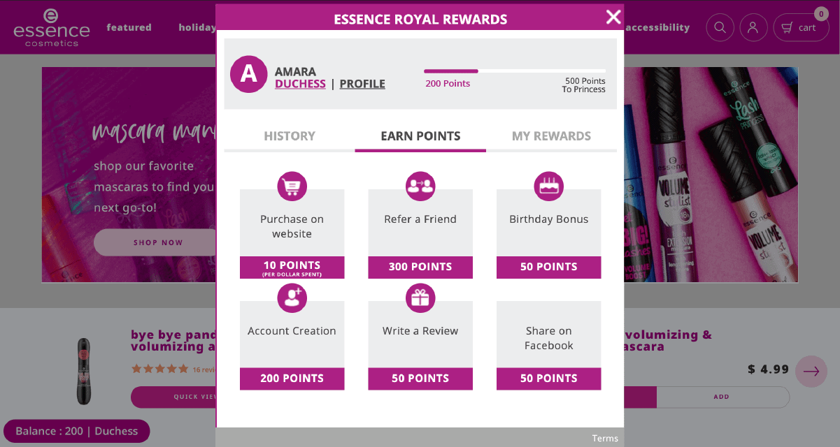 Essence Royal Loyalty Rewards Program