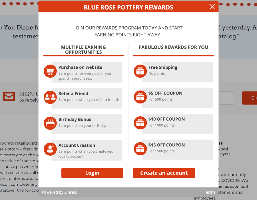Blue Rose Pottery Rewards Showcase Page, Blue Rose Pottery Rewards Showcase Page