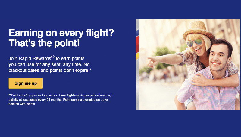 Earn points through flying
