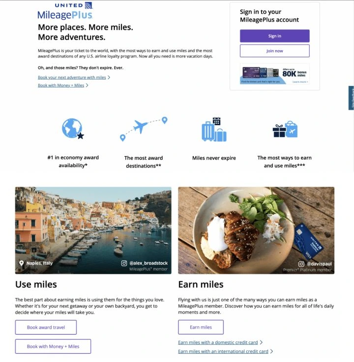 Loyalty program United Airlines Brazil