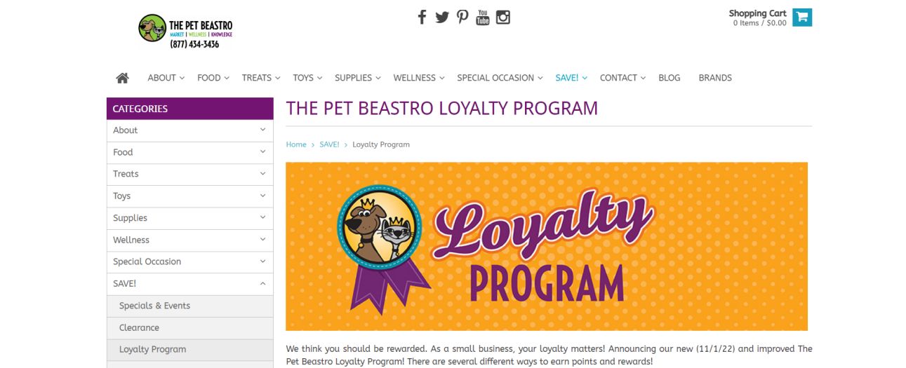 Pet Beastro Rewards Program